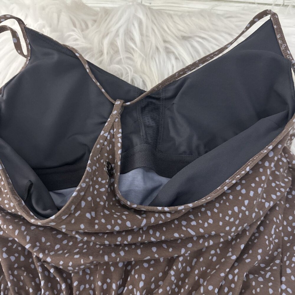 Prana womens XS brown geo pattern strappy hiking dress built in bra - Picture 11 of 13